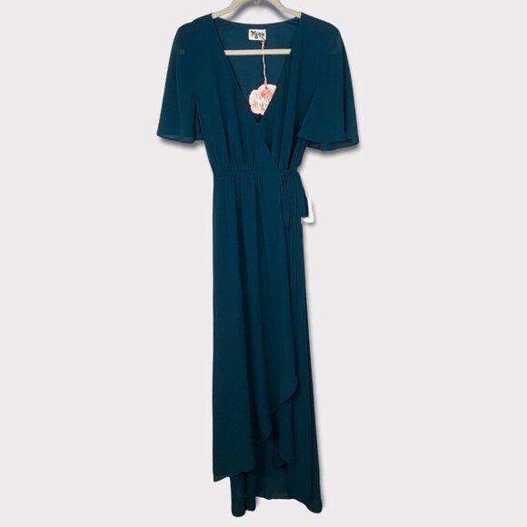 NWT Show Me Your Mumu Sophia Wrap Maxi Dress Deep‎ Jade Size Small New Tags Boho - Picture 3 of 10